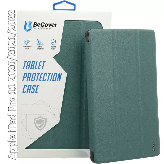 Чохол для планшета BeCover Tri Fold Hard BeCover Apple iPad Pro 11 2020/2021/2022 Dark Green (709667) (UA)