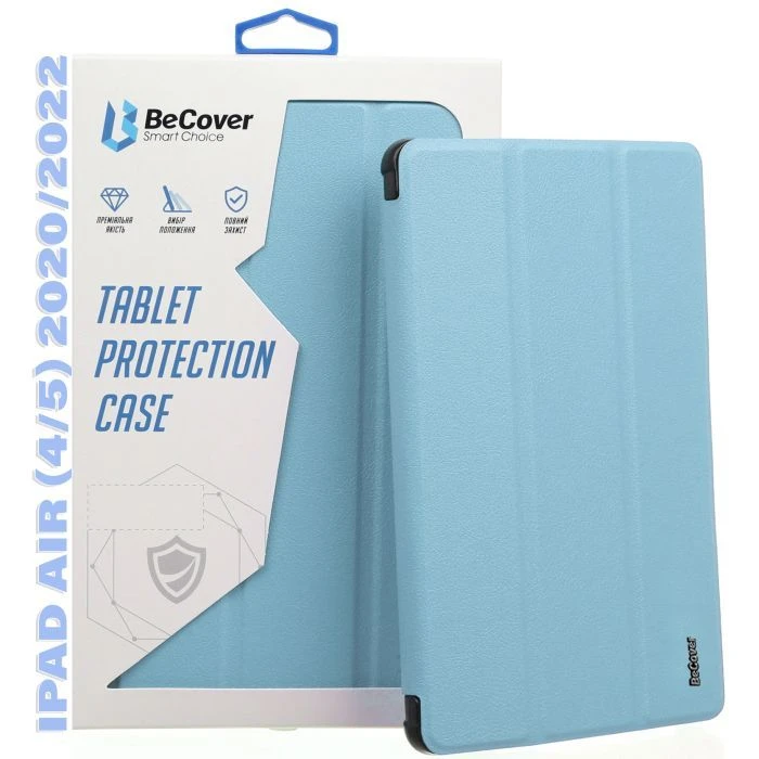 Чохол для планшета BeCover Tri Fold Hard TPU Apple iPad Air (4/5) 2020/2022 10.9 Світло-блакитний (711108) (UA)