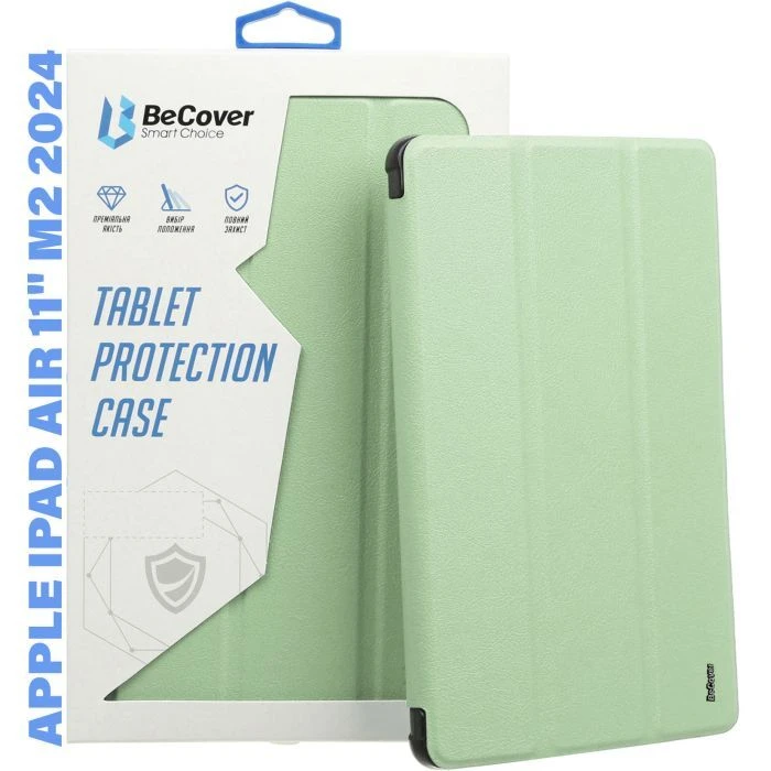 Чохол для планшета BeCover Tri Fold Hard TPU Apple iPad Air 11 M2/M3 (2024/2025) Green (711402) (UA)