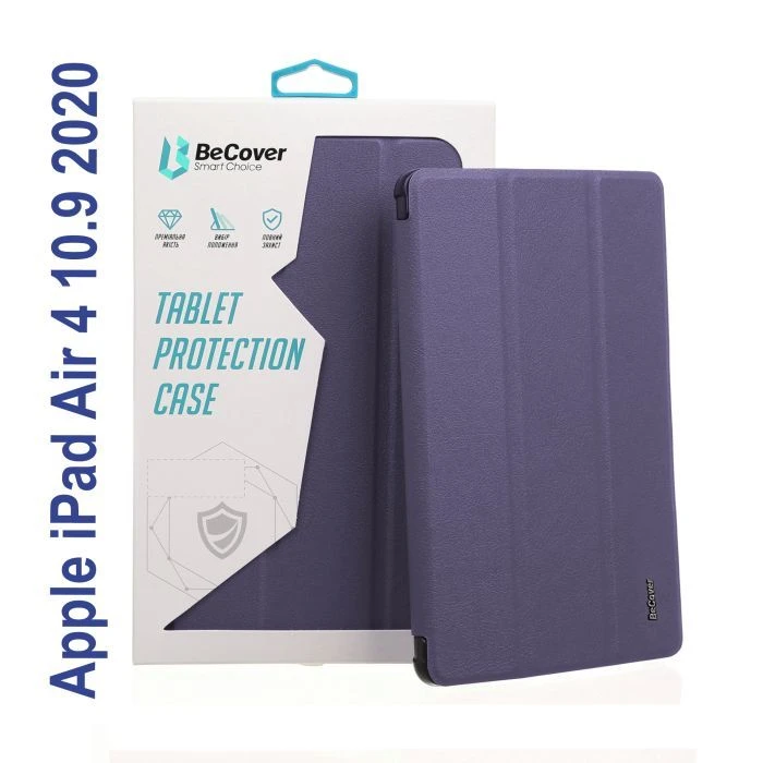 Чехол для планшета BeCover Tri Fold Soft TPU mount Apple Pencil Apple iPad Air 4 10.9 2020/2022 Purple (706751) (UA)