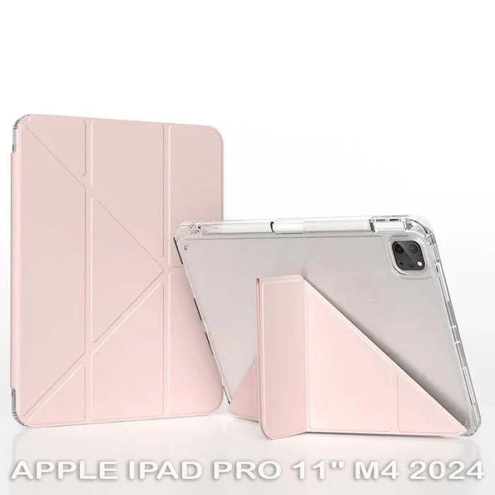 Чохол для планшета BeCover Ultra Slim Origami Transparent Apple iPad Pro 11 M4 2024 Pink (711691) (UA)