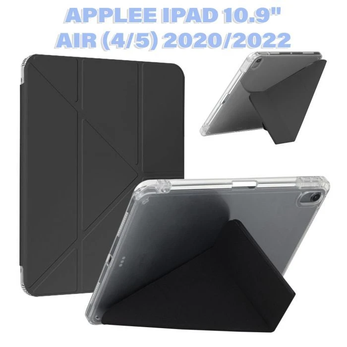 Чохол для планшета BeCover Ultra Slim Origami Transparent Apple Pencil Apple iPad Air (4/5) 2020/2022 10.9 Black (711102) (UA)