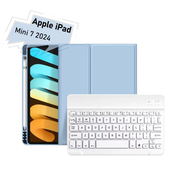 Чохол для планшета BeCover with keyboard Apple iPad Mini 7 2024 Light Blue (712995) (UA)