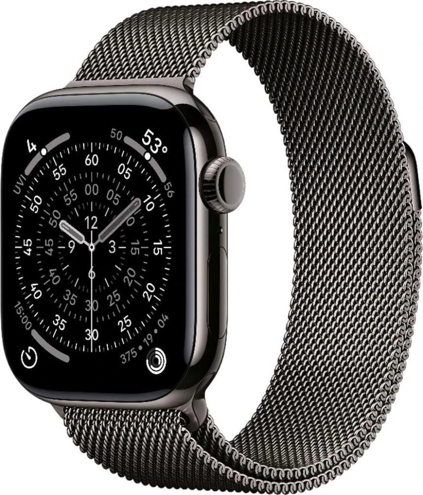 Годинники Apple Watch Series 11 GPS + Cellular 42mm Slate Titanium Case with Slate Milanese Loop (MF8U4)