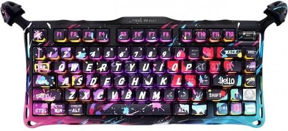 Клавіатура Gravastar Mercury V75 Pro Magnetic Jade Gaming Neon Graffiti (GS_V75_PRO_CG_BLK) (UA)