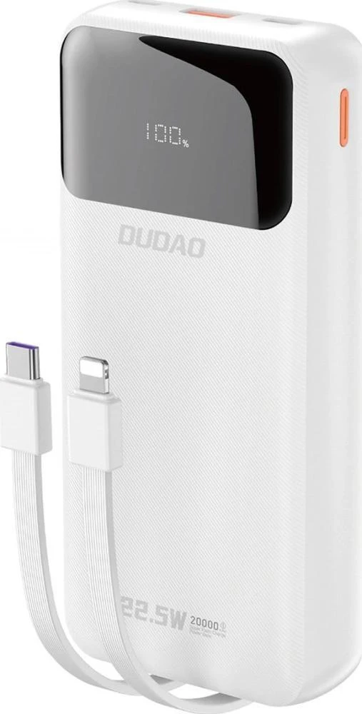 Мобільна батарея Зовнішній акумулятор Dudao K15Pro 20000mAh 22.5W Білий (6977196682447) (UA)
