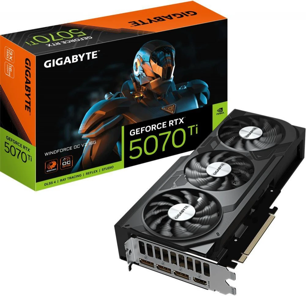 Видеокарта GIGABYTE GeForce RTX 5070 Ti WINDFORCE OC V2 16G (GV-N507TWF3OCV2-16GD) (UA)