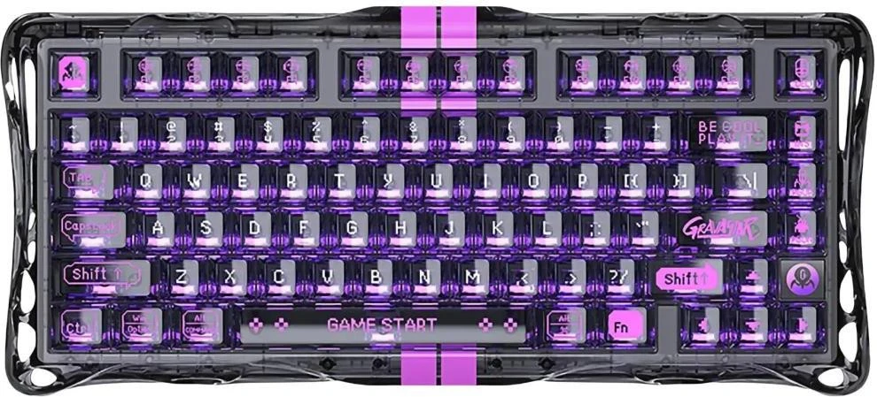 Клавіатура Gravastar Mercury V75 Lite Magnetic Blackcore Transparent Black (GS_V75_LITE_XTAL_BLK) (UA)