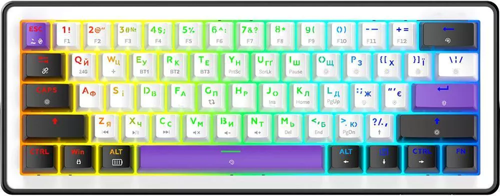 Клавіатура HATOR Hellyberry HK60 wireless White-Violet (UA)