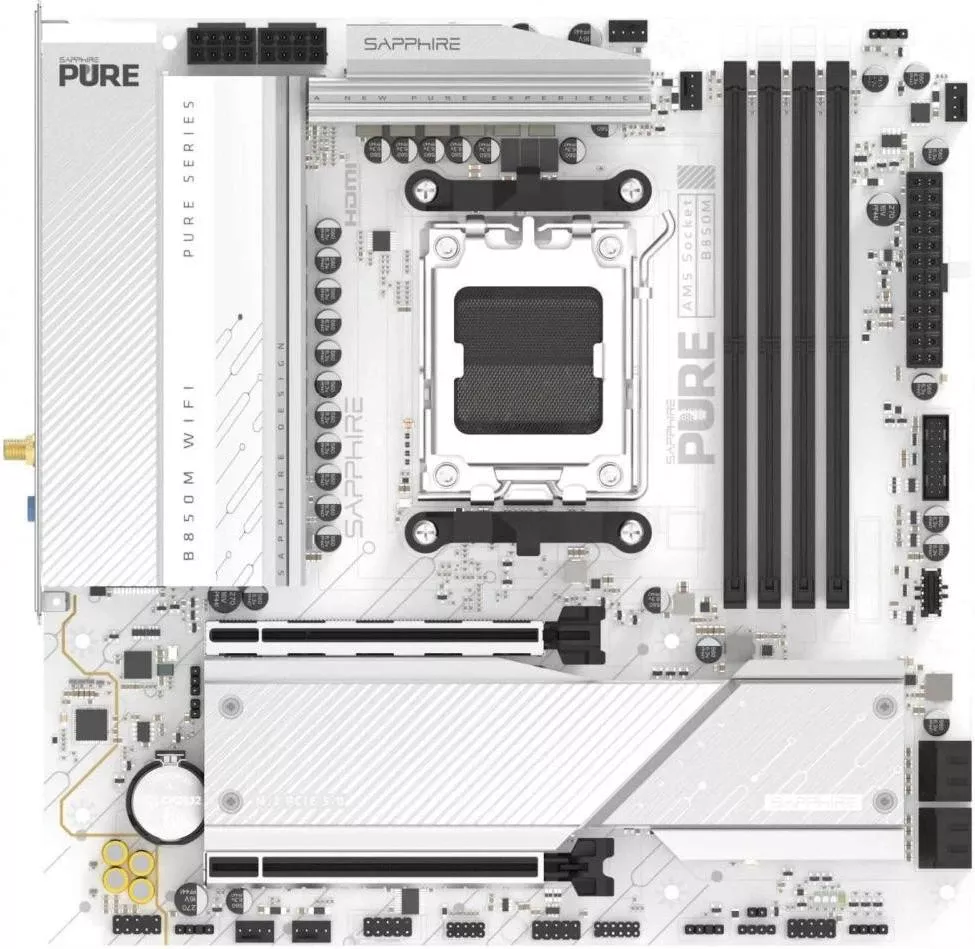 Материнська плата Sapphire PURE B850M WIFI (52123-02-40G) (UA)