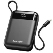 Canyon 10000mAh OnPower 104 PD/20W, QC/22.5W built-in cable Black (CNS-CPB104B) (UA)