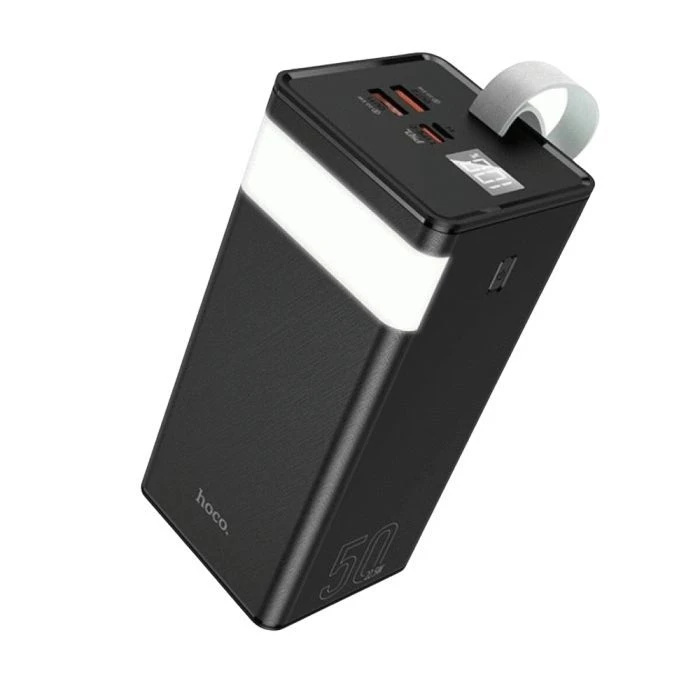 Мобільна батарея HOCO 50000mAh Powermaster PD/20W, QC/22.5W, Lamp, Black (J86A / 714738) (UA)
