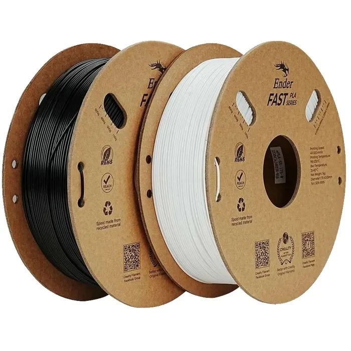 Пластик для 3D-принтера Creality PLA Fast, Ender, 1.75мм black 1kg + white 1kg (3301010395) (UA)
