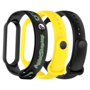 Ремінець для фітнес браслета Armorstandart комплект 3шт Xiaomi Mi Band 7/6/5 New Style Inscription (ARM87044) (UA)