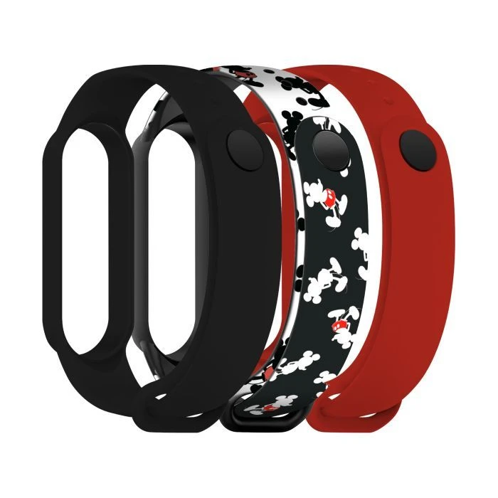 Ремінець для фітнес браслета Armorstandart комплект 3шт Xiaomi Mi Band 7/6/5 Cartoon Mickey Siluet (ARM77043) (UA)