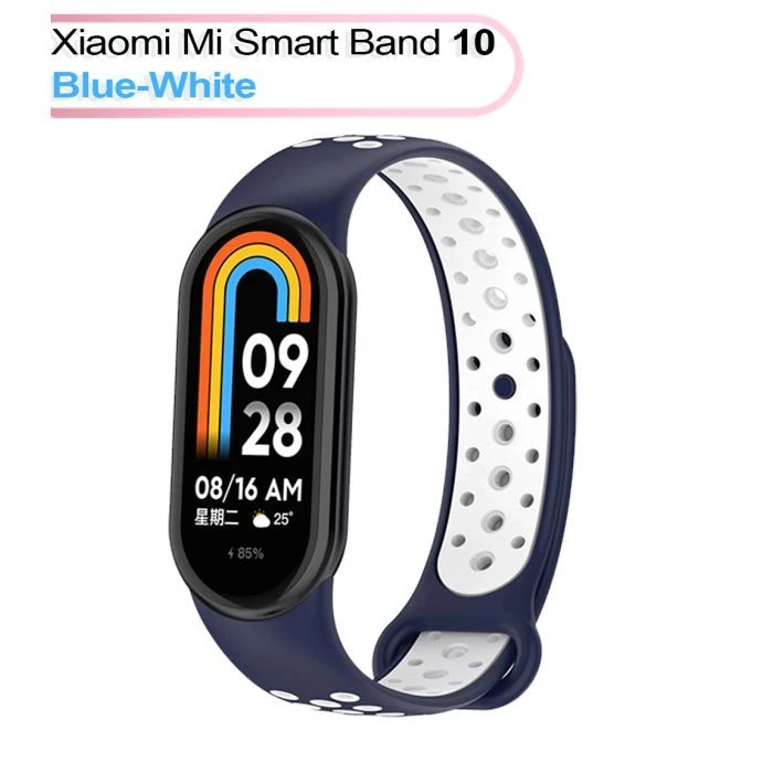 Ремешок для фитнес браслета BeCover Vents Style для Xiaomi Mi Smart Band 10 Blue-White (713632) (UA)