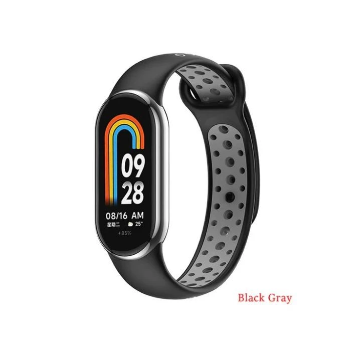 Ремінець для фітнес-браслета BeCover Vents Style для Xiaomi Mi Smart Band 9 Black-Gray (711983) (UA)