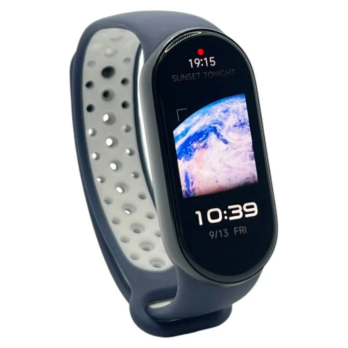 Ремінець для фітнес браслета BeCover Vents Style для Xiaomi Mi Smart Band 9 Blue-White (711987) (UA)