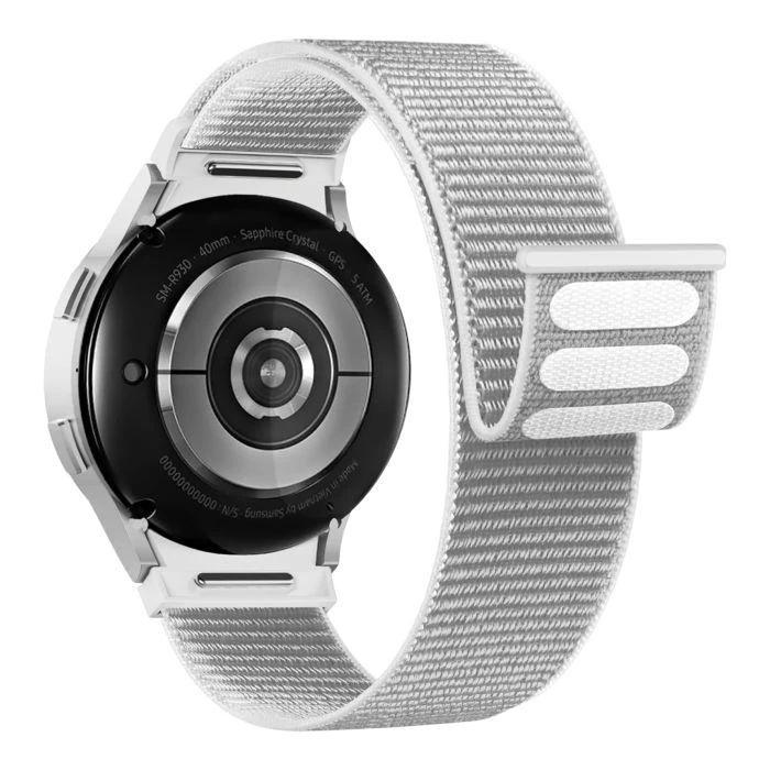 Ремінець для смарт-годинників Armorstandart Nylon Band для Samsung Galaxy Watch 7 / FE / 6 / 6 Classic / 5 / 5 Pro / 4 / 4 Classic White (ARM86852) (UA)