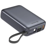SWISSTEN 20000mAh SPACE 22/5W PD QC w/built-in cables USB-C/LIGHTNING Silver (8595217490598) (UA)