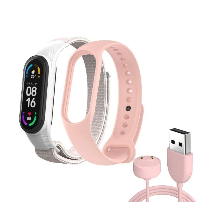 Ремінець для фітнес браслета Armorstandart комплект 3шт Xiaomi Mi Band 7/6/5 New Style Pink (ARM77037) (UA)
