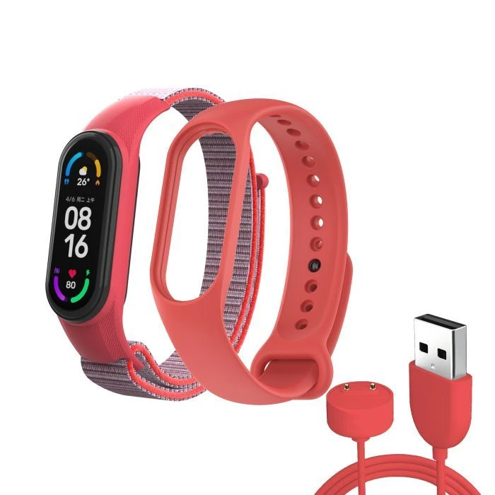 Ремінець для фітнес браслета Armorstandart комплект 3 шт Xiaomi Mi Band 7/6/5 New Style Red (ARM77038) (UA)