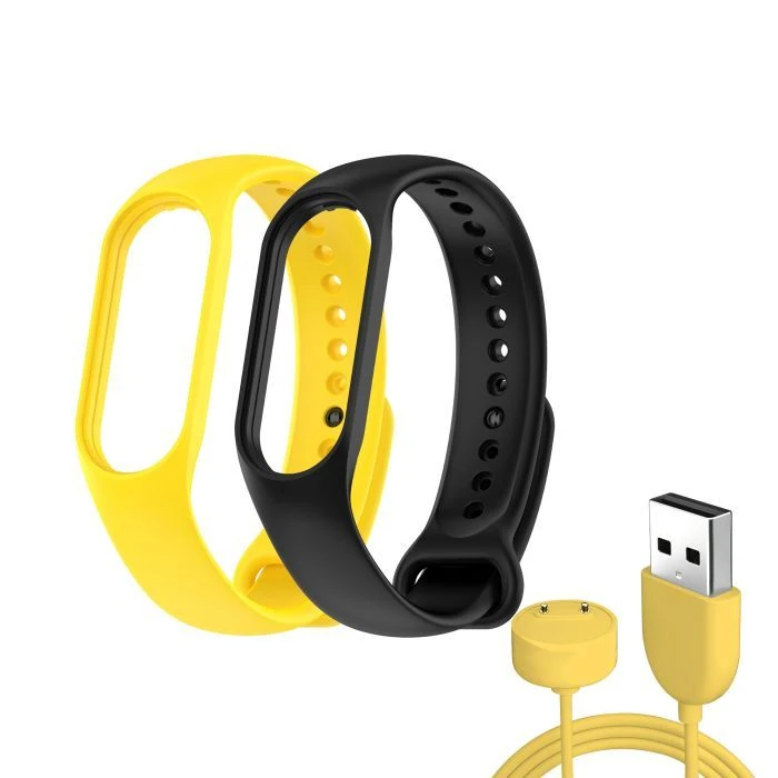 Ремінець для фітнес браслета Armorstandart комплект 3шт Xiaomi Mi Band 7/6/5 New Style Yellow (ARM77040) (UA)
