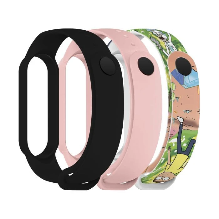 Ремінець для фітнес браслета Armorstandart комплект 3шт Xiaomi Mi Band 7/6/5 RM Cartoon (ARM77053) (UA)