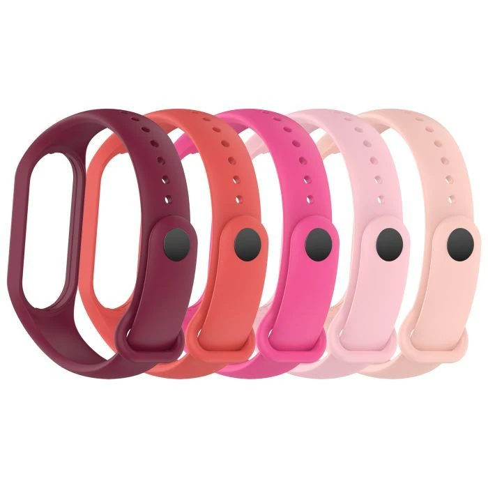 Ремінець для фітнес-браслета Armorstandart комплект 5шт Xiaomi Mi Band 7/6/5 New Style Pink Punch (ARM75066) (UA)