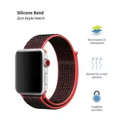 Ремінець для смарт-годинників Armorstandart Nylon Band для Apple Watch 42 (Series 11-10)/41/40/38 Hot Pink / Grey (ARM89152) (UA)