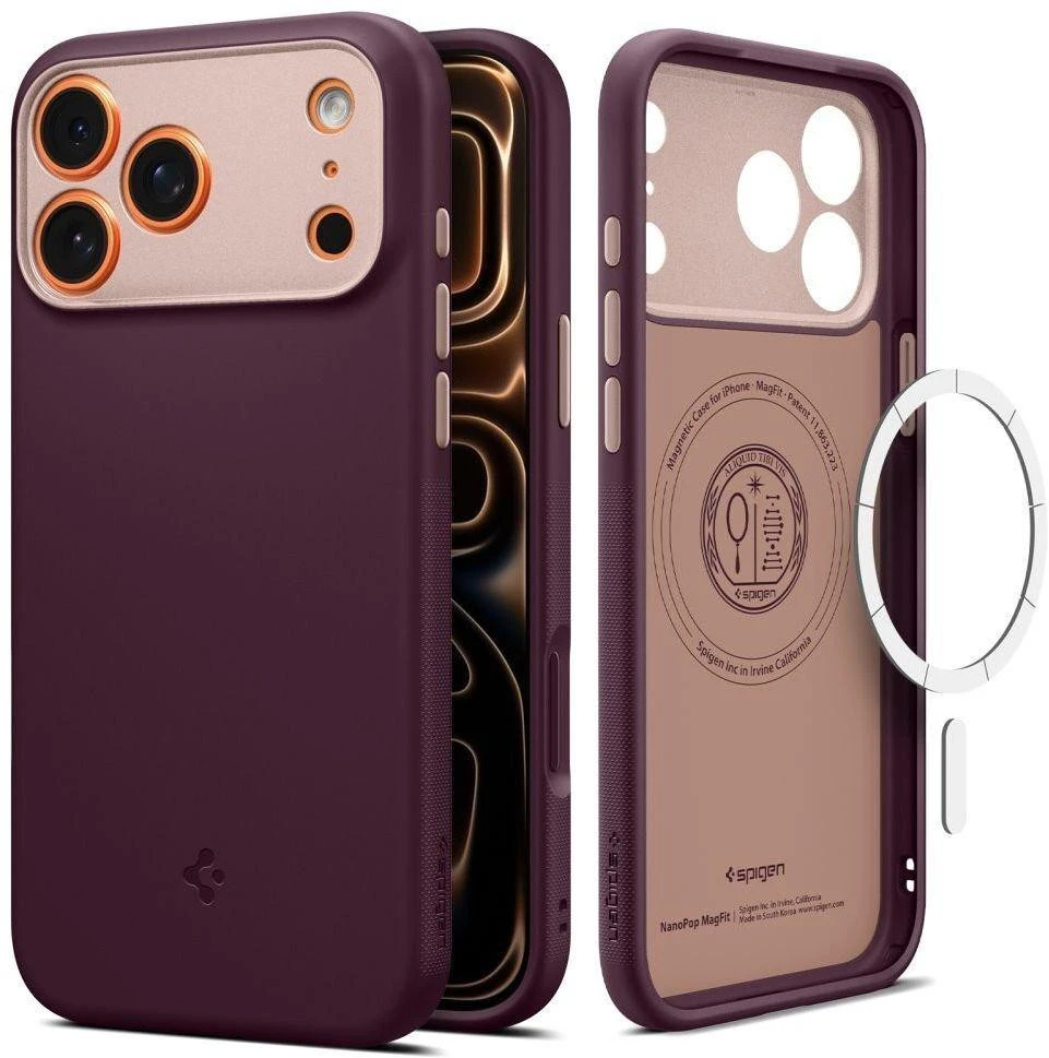 Чехол для смартфона Spigen iPhone 17 Pro Max Nano Pop MagFit, Burgundy Bean (ACS10261) (UA)