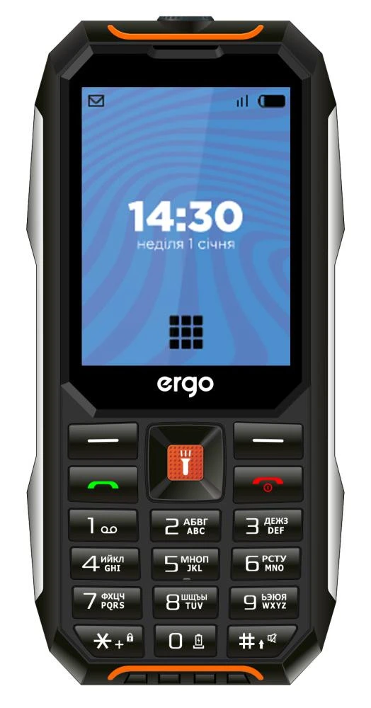 Телефон ERGO E283 Black-Orange (UA)