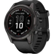 Смарт-годинники Garmin Fenix 7S Pro Sapphire Solar Carbon G. DLC Tit. з чорним ремінцем (010-02776-10/11/54)