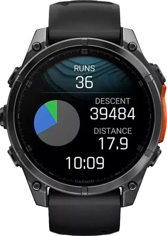 Смарт-годинник Garmin Fenix 8 47mm AMOLED Slate Gray з чорним силіконовим ремінцем (010-02904-00/09)