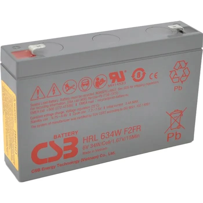 Акумуляторна батарея CSB HRL634WF2FR 6V 9Ah (HRL634WF2FR) (UA)