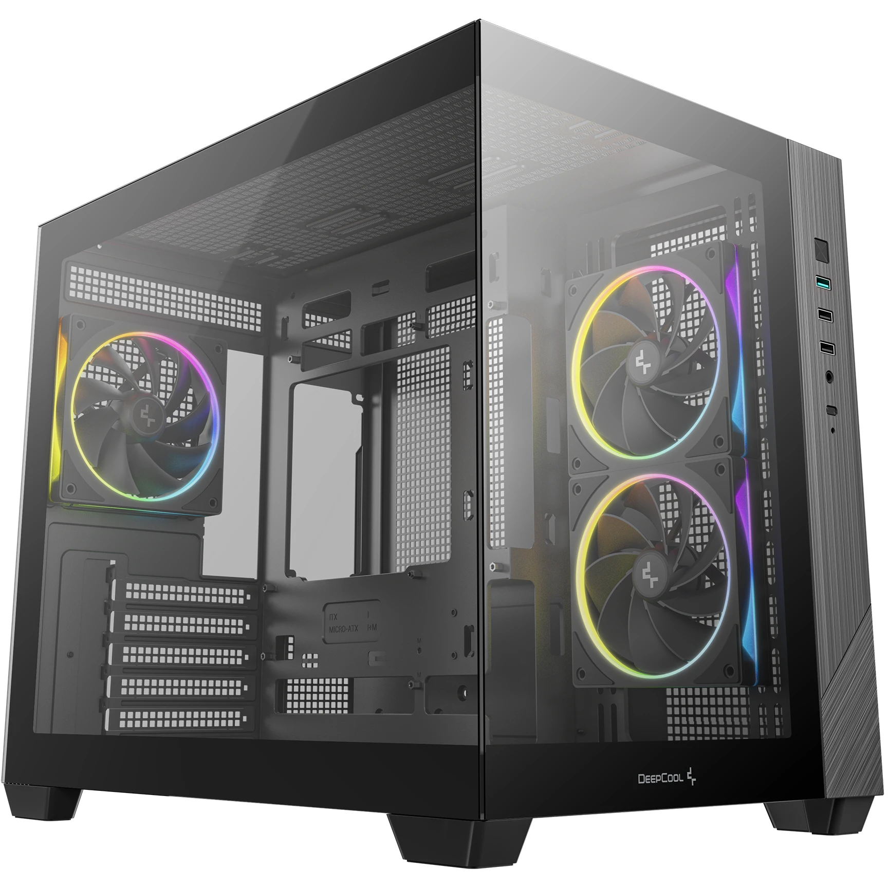 Корпус DeepCool CG330 3F Black (R-CG330-BKNGM3-G) без БП (UA)