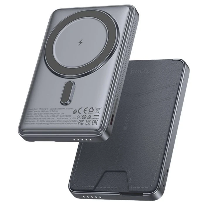 Мобільна батарея HOCO 5000mAh Title PD/20W Magnetic with stand + mini wallet Grey (Q46 / 714988) (UA)