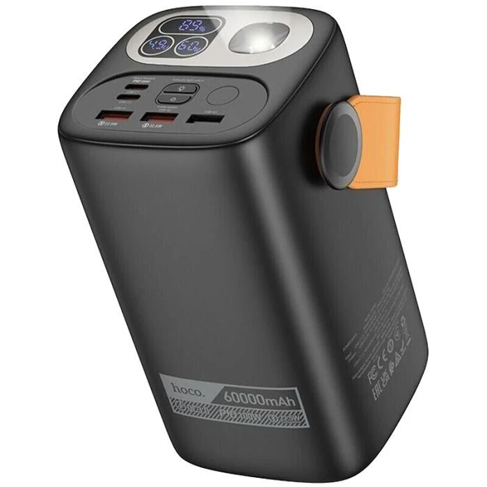 Мобільна батарея HOCO 60000mAh Astrum PD/100W, QC/3.0, LED lamp, Black (DB160 / 714724) (UA)