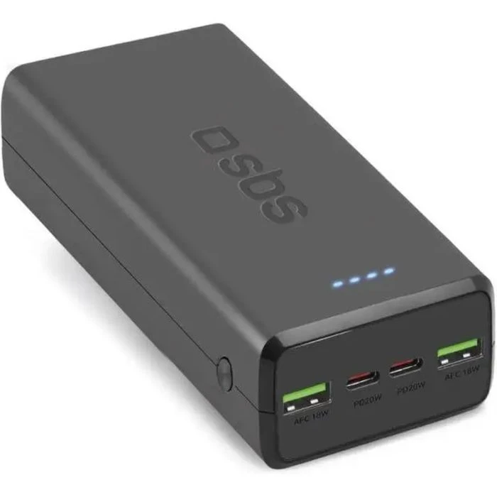 Мобильная батарея SBS 30000mAh 20W PD,QC, 2xUSB-A, 2xUSB-C Black (TTBB30000PD20K) (UA)