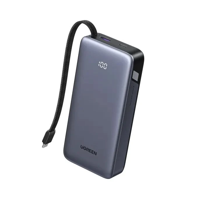 Мобільна батарея Ugreen 20000mAh 45W with Built-in Cable (PB536 55988B) (UA)