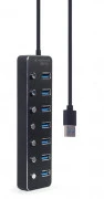 USB-хаб Gembird 7 портів Black (UHB-U3P7P-01) з вимикачами (UA)