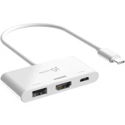 USB-хаб J5create USB-C 3-в-1 Білий (JCA399-N) (UA)