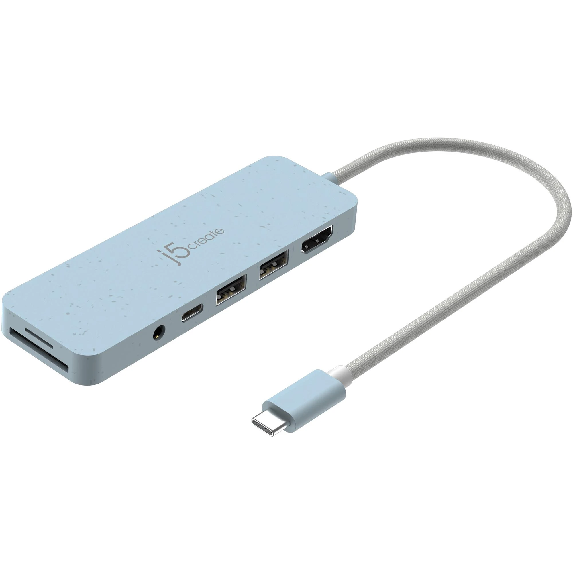 USB-хаб J5create USB-C 6-в-1 Cyan (JCD373EC-N) (UA)