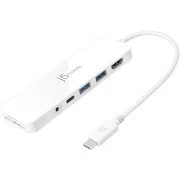 USB-хаб J5create USB-C 6-в-1 Білий (JCD373-N) (UA)