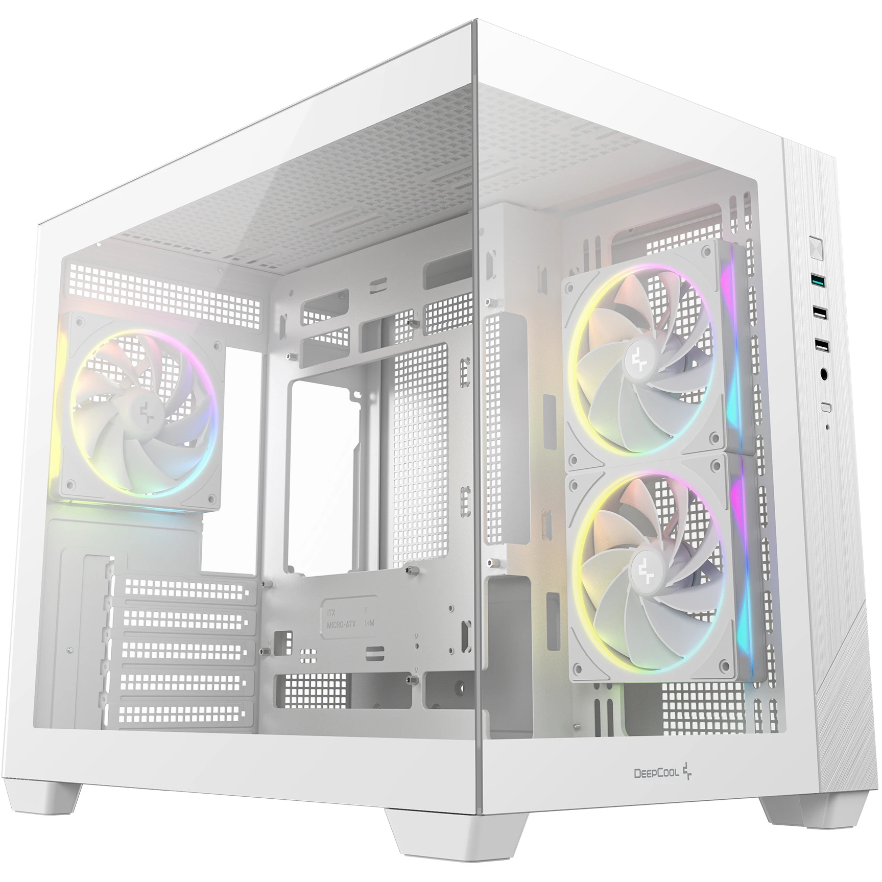 Корпус DeepCool CG330 3F White (R-CG330-WHNGM3-G) без БП (UA)