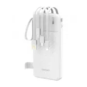 Dudao 10000mAh K11 10W, USB-A, USB-C, microUSB, with USB-A/USB-C/Lightning/MicroUSB cables White (6977196681860) (UA)