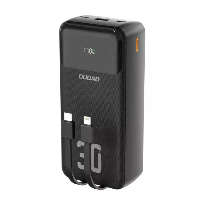 Мобильная батарея Dudao 30000mAh K15 MAX 22.5W, PD, QC, USB-A, Lightning, USB-C(In/Out), with USB-C/Lightning cables (6977196682478) (UA)