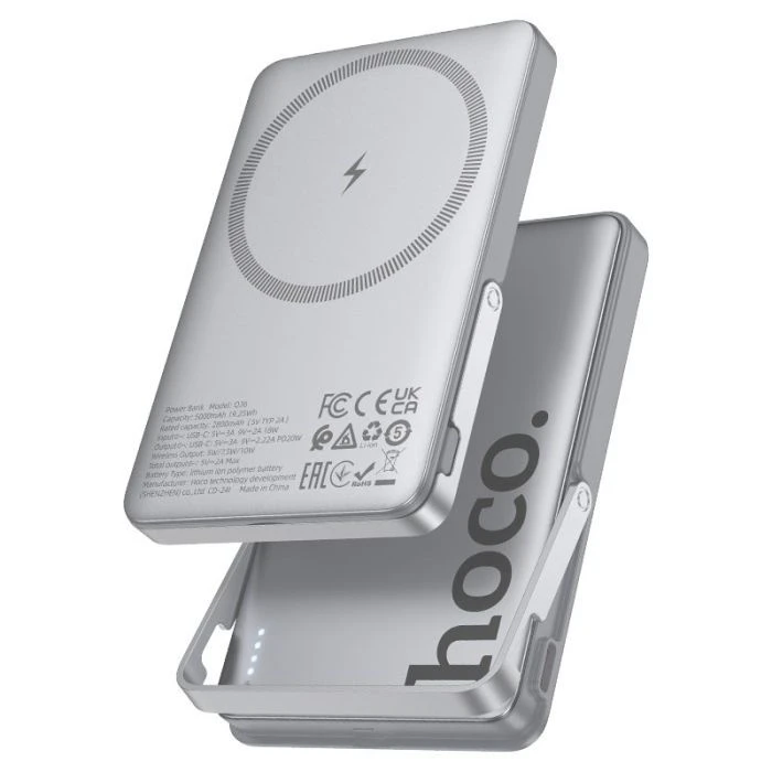 Мобільна батарея HOCO 5000mAh Sunlight PD/20W Magnetic Metal Grey (Q36 / 714986) (UA)