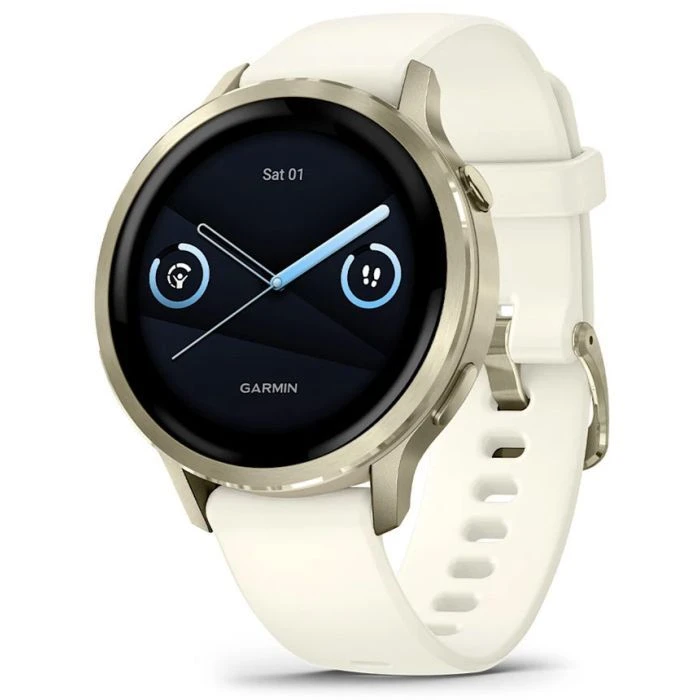 Смарт-часы Garmin Venu 4 (41mm), Beige w/ Lunar Gold + Bone, GPS смарт-годинник (010-03013-00) (UA)