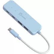 USB-хаб J5create 2 USB-A/2 USB-C Cyan (JCH342EC-N) (UA)